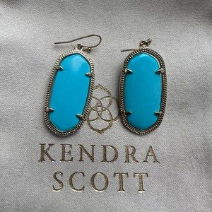 Kendra Scott Elle earrings gold and turquoise